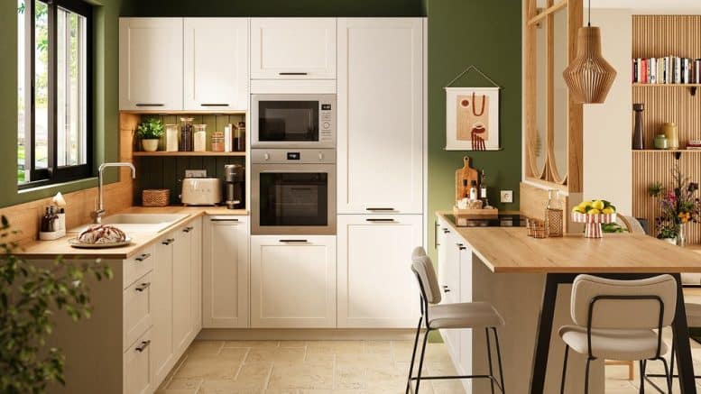 Cuisine bois et blanc moderne Cuisines Références Sylvéa